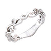 14k White Gold 4mm Scroll Design Band, Size 6