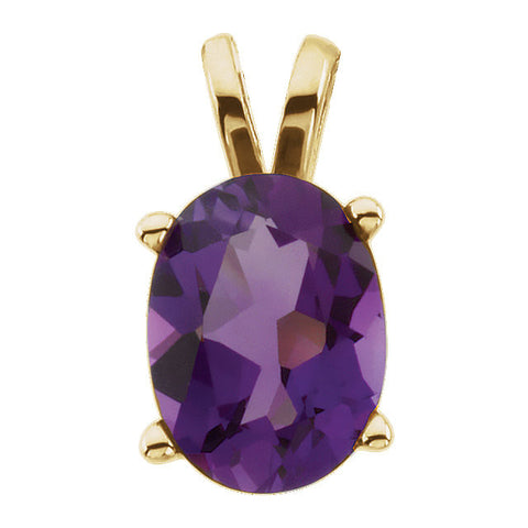 14k Yellow Gold Amethyst Pendant