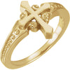 Cross Ring in 14k Yellow Gold ( Size 6 )