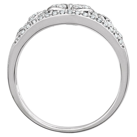 14k White Gold 3/8 CTW Diamond Anniversary Band , Size 7