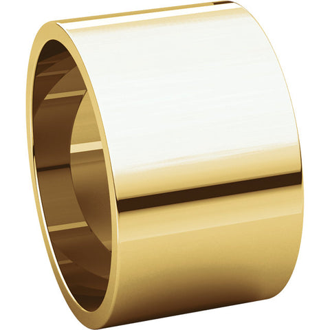 14k Yellow Gold 12mm Flat Band, Size 8