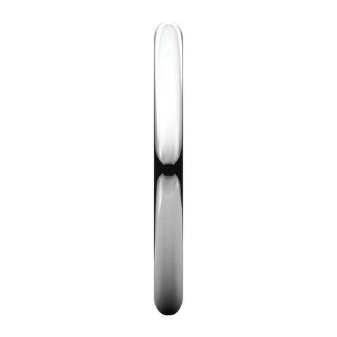 Sterling Silver 2mm Half Round Band, Size 6
