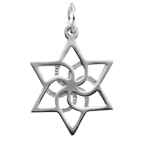 Sterling Silver 16.5x14.75mm Star of David Pendant
