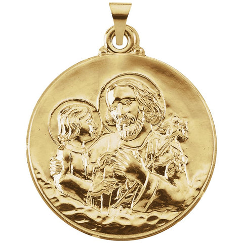 14k Yellow Gold 29mm St. Joseph Medal