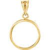 Tab Back Frame Pendant For 1/32 Ounce Chinese Panda Coin in 14K Yellow Gold