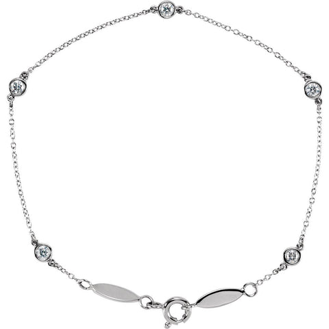 14k White Gold 1/3 CTW Diamond Bracelet