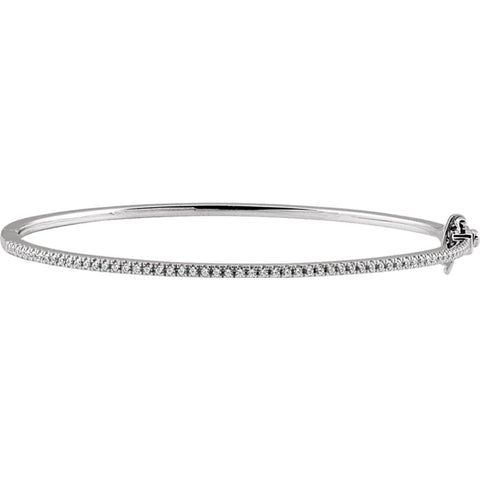 14k White Gold 1/2 CTW Diamond Pavé 7" Bracelet