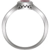 14k White Gold Pink Tourmaline "October" Birthstone Ring, Size 7