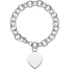 9.75 mm Cable Bracelet with Heart in Sterling Silver ( 7 1/2-Inch )