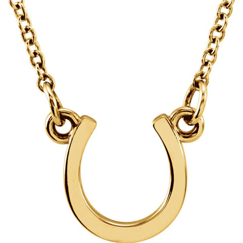 14k Yellow Gold Tiny Posh Horseshoe 16-18" Necklace