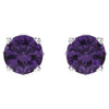 14k White Gold Amethyst 4-Prong Scroll Setting® Stud Earrings