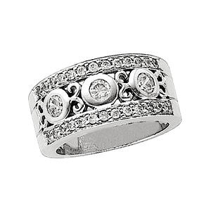 14k White Gold 1 CTW Diamond Anniversary Band, Size 7