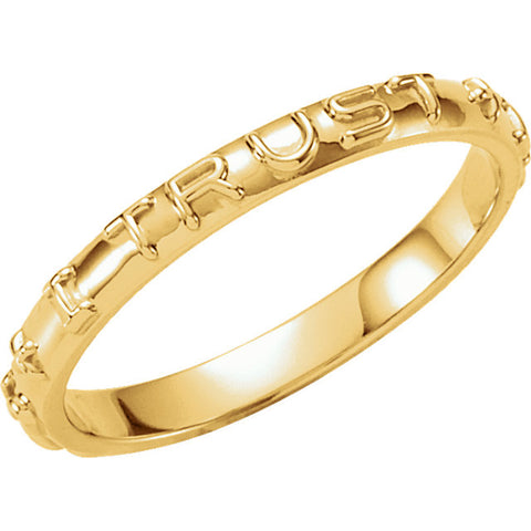 14k Yellow Gold Prayer Ring, Size 5