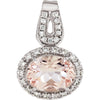 14k White Gold Morganite & 1/8 ctw. Diamond Pendant