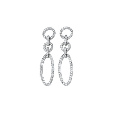 14k White Gold Diamond Earrings