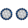 14k White Gold Blue Sapphire & 5/8 CTW Diamond Earrings