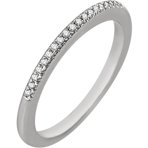 14k White Gold 1/10 CTW Diamond Band, Size 7
