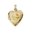 20.00x19.00 mm Tri Color I Love You Heart Shaped Locket in 14K Yellow Gold