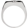 Sterling Silver Men's Onyx & 1/10 CTW Diamond Ring, Size 10