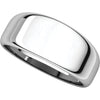 14k White Gold 8mm Half Round Tapered Band, Size 8