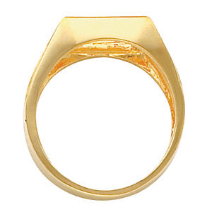 14k Yellow Gold Men's Ring Mounting for Onyx, Size 11