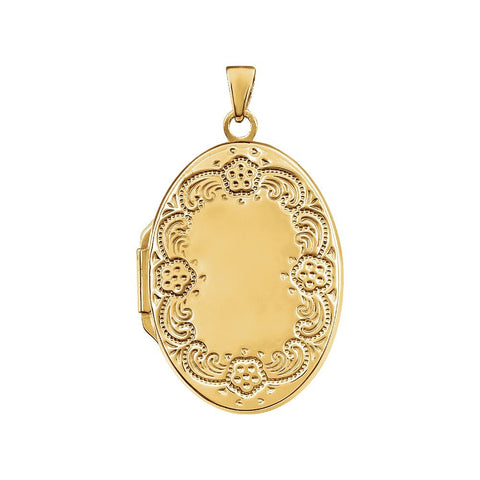 14K Yellow Gold-Plated Sterling Silver Oval Locket