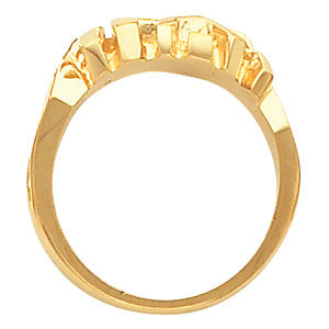 10k Yellow Gold Men's Nugget Ring , Size 11