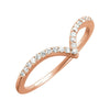 14k Rose Gold 1/6 ctw. Diamond "V" Ring, Size 7