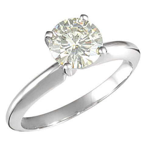 14k White Gold 7.5mm Round Forever Classic™ Moissanite Solitaire Engagement Ring, Size 7