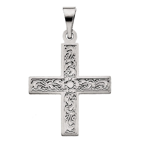 14k White Gold 20.5x18mm Greek Cross Pendant