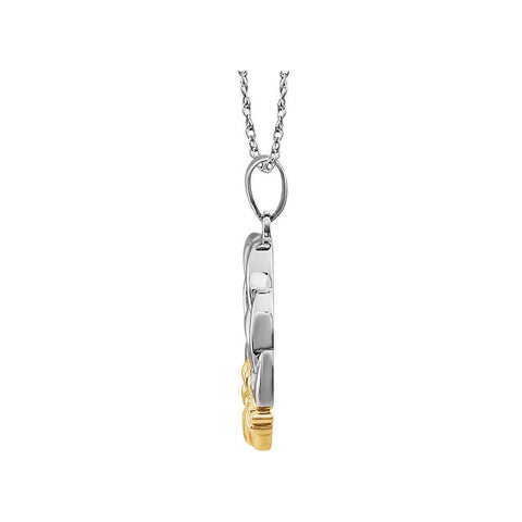 14K Two-Tone Claddagh Pendant