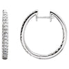 Pair of 1/2 CTTW Hinged Diamond Inside/Outside Hoop Earrings in 14k White Gold