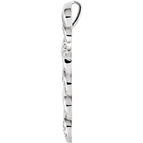 14k White Gold 1/4 CTW Diamond Cross Pendant