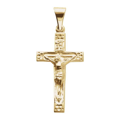 14k Yellow Gold Crucifix Pendant