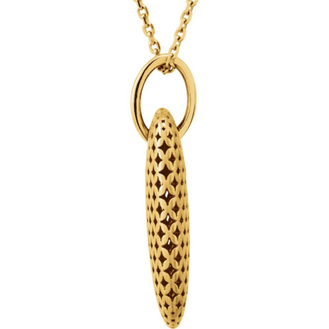 14k Yellow Gold Pierced Style 18" Necklace