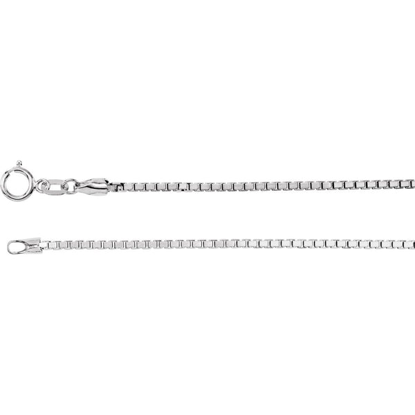 Sterling Silver 1.75mm Solid Box Chain 18" Chain
