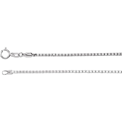 Sterling Silver 1.75mm Solid Box Chain 18" Chain
