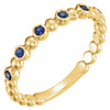 14k Yellow Gold Blue Sapphire Stackable Ring, Size 7