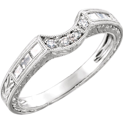 14k White Gold 1/4 CTW Diamond Band, Size 6