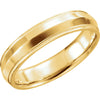 14k Yellow Gold 5mm Knife Edge Comfort-Fit Milgrain Wedding Band for Men, Size 10