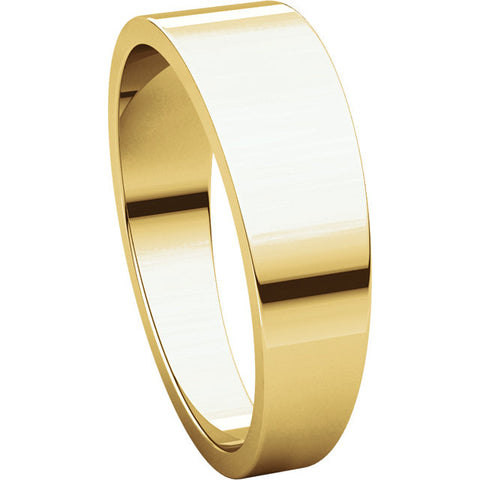 10k Yellow Gold 6mm Flat Tapered Band, Size 10