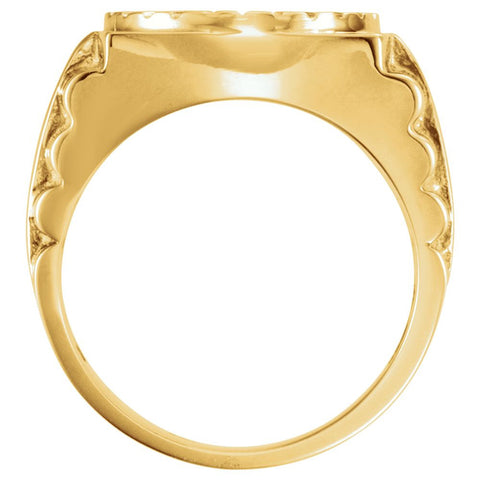 14k Yellow Gold Men's Coin Ring, Size 10