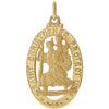 21.00x15.00 mm St. Christopher Medal in 14K Yellow Gold