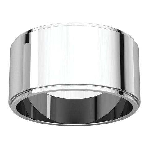 Sterling Silver 10mm Flat Edge Band, Size 11