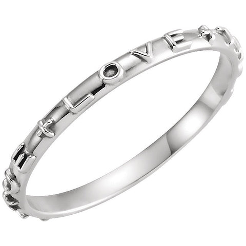 14k White Gold True Love Chastity Ring with Packaging Size 7