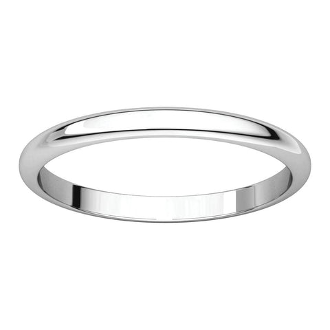 Sterling Silver 2mm Half Round Band, Size 6.5