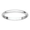 Sterling Silver 2mm Half Round Band, Size 6.5