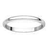 Sterling Silver 2mm Half Round Band, Size 8.5