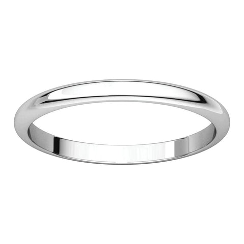 Sterling Silver 2mm Half Round Band, Size 6
