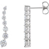 Journey Diamond Earrings in 14K White Gold